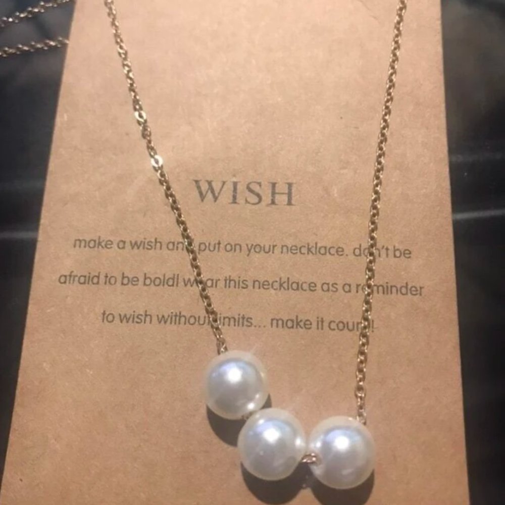 Wish - Faux Pearl Decor Necklace